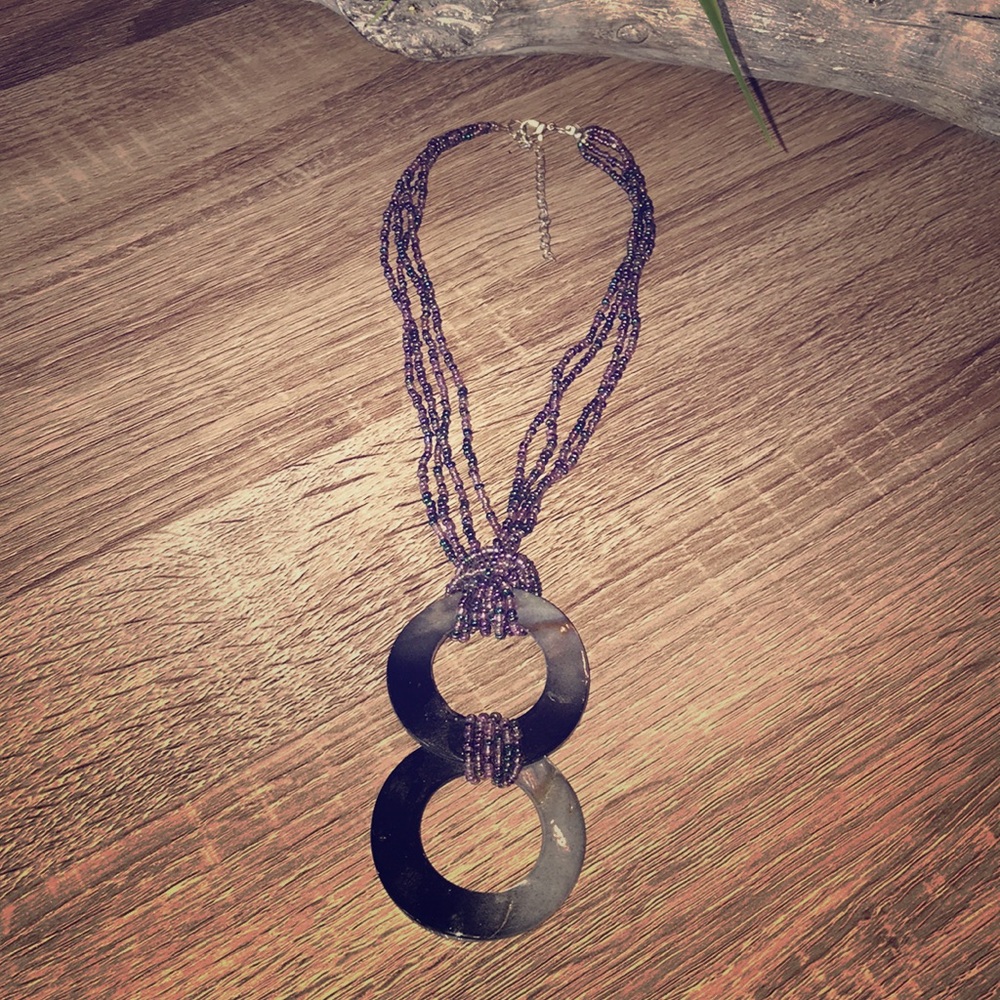 Multi Stranded Double Pendant Necklace - image 1